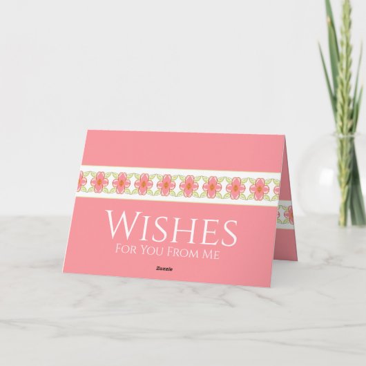 Blütenrosa Karte (Rückseite)