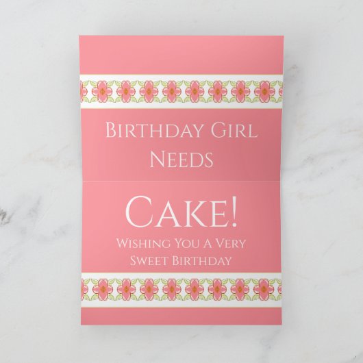 Blütenrosa Karte (Innenseite)