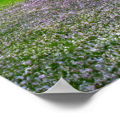 Blütenrosa Kirschblütenbaum mit Holz Poster (Ecke)