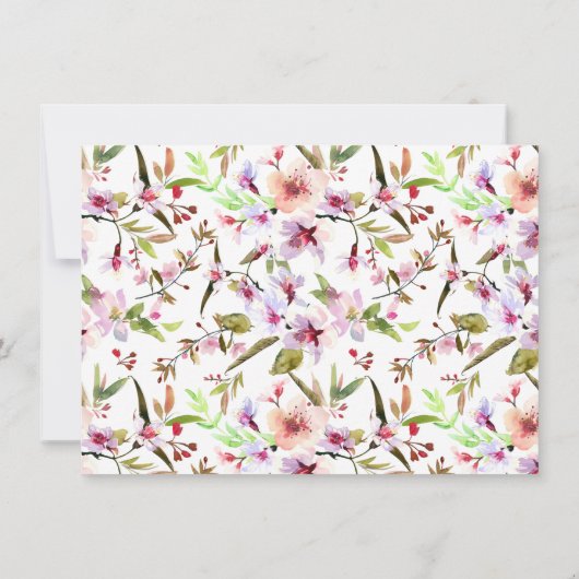 Blütenrosa Kirsche blüht Blütenrahmen Mitteilungskarte (Rückseite)