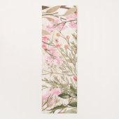Blütenrosa Korallenwald grüne Aquarellfarbe Yogamatte (Rückseite)