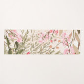 Blütenrosa Korallenwald grüne Aquarellfarbe Yogamatte (Vorderseite (Horizontal))
