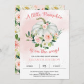 Blütenrosa Kürbisbrunnendusche Einladung (Vorne/Hinten)