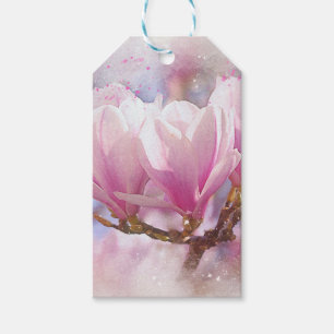 Blütenrosa Lila Magnolien - Frühjahrswoche Blume Geschenkanhänger