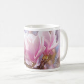 Blütenrosa Lila Magnolien - Frühjahrswoche Blume Kaffeetasse (VorderseiteRechts)
