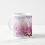 Blütenrosa Lila Magnolien - Frühjahrswoche Blume Kaffeetasse (Vorderseite Links)