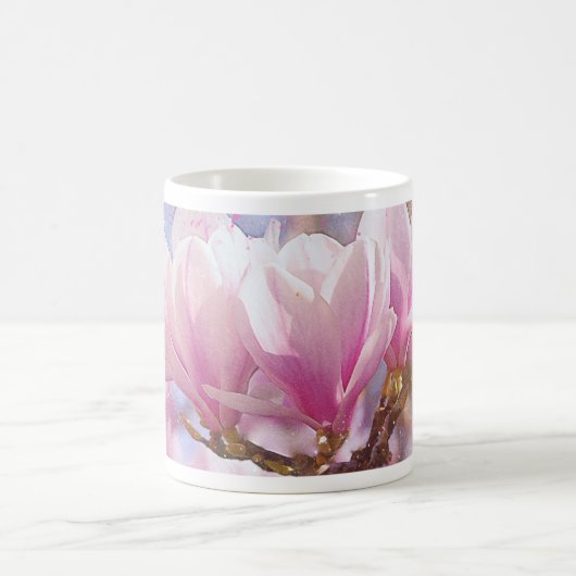 Blütenrosa Lila Magnolien - Frühjahrswoche Blume Kaffeetasse (Mittel)