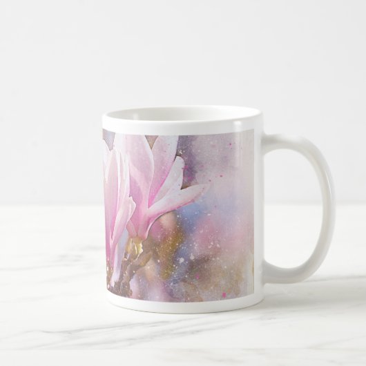 Blütenrosa Lila Magnolien - Frühjahrswoche Blume Kaffeetasse (Rechts)