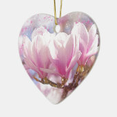 Blütenrosa Lila Magnolien - Frühjahrswoche Blume Keramik Ornament (Links)