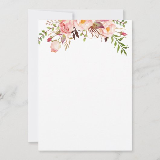 Blütenrosa Moderne Rosa Hochzeit Einladung (Rückseite)