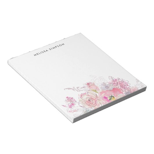 Blütenrosa Notizblock (angewinkelt)