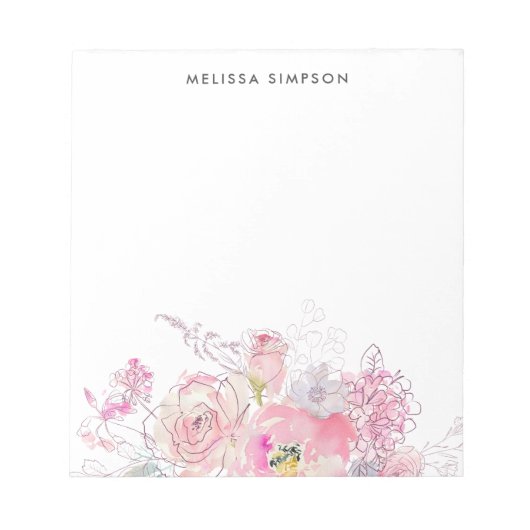 Blütenrosa Notizblock (Vorderseite)