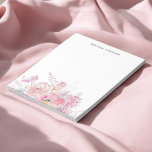 Blütenrosa Notizblock<br><div class="desc">Delikates Blumenstrauß mit handgezeichnet und wasserfarbenen,  rosa Blume.</div>
