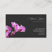 Blütenrosa-Orchideenblüte, dunkelgrau Visitenkarte (Rückseite)