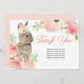 Blütenrosa Ostersonne Dankeskarte (Vorne/Hinten)