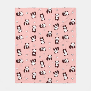 Blütenrosa Panda Herz-Fleece Blanken Fleecedecke