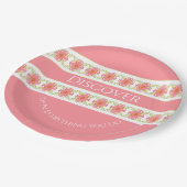 Blütenrosa Pappteller (Schrägansicht)