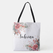 Blütenrosa Peaqch-Blauer Hochzeit Tasche (Vorderseite)