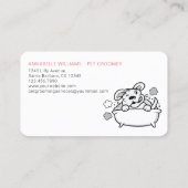 Blütenrosa Pet Grooming Treuekarte (Rückseite)