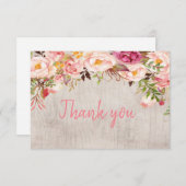 Blütenrosa Pink Peony Dankeschön Karte (Vorne/Hinten)