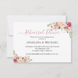 Blütenrosa Probe zum Hochzeitsessen Einladung