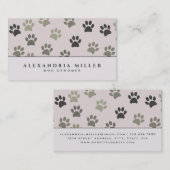 Blütenrosa Puppy Dog Paw Prints | Hund Groomer Visitenkarte (Vorne/Hinten)