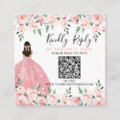 Blütenrosa Quinceanera QR-UAWG Begleitkarte (Vorderseite)