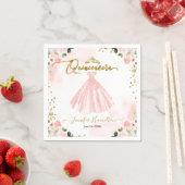 Blütenrosa Quinceanera Serviette (Beispiel)