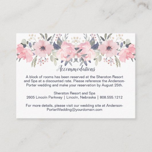 Blütenrosa | Rosa Begleitkarte (Vorderseite)