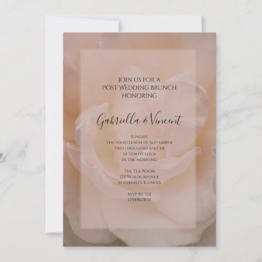 Blütenrosa Rose Blumenstrauß Einladung (Vorderseite)