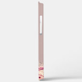 Blütenrosa Rose Gold Glitzer Tropfen Monogramm Case-Mate iPhone Hülle (Rückseite / Links)