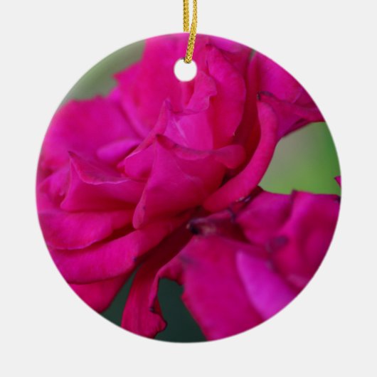Blütenrosa Rose Keramikornament (Vorne)