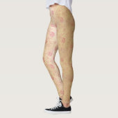 Blütenrosa Rosengoldschimmer Leggings (Links)