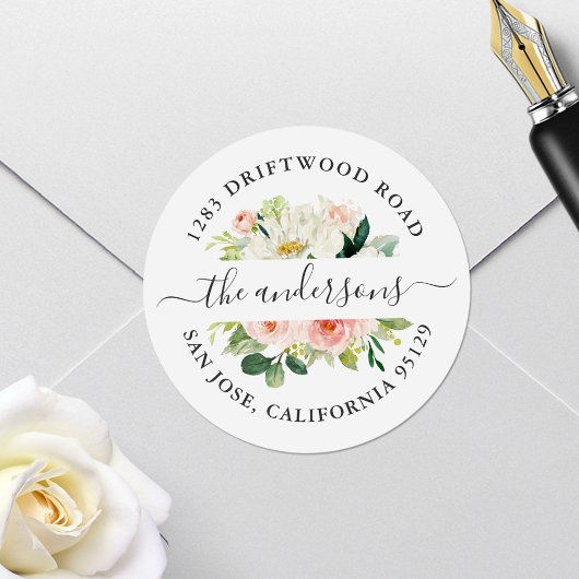 Blütenrosa Rücksendeadresse Umschlag Aufkleber