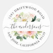 Blütenrosa Rücksendeadresse Umschlag Aufkleber (Vorderseite)