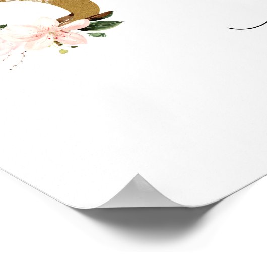 Blütenrosa Rutsche Babydusche Begrüßungszeichen Poster (Ecke)