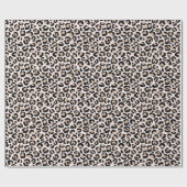 Blütenrosa Schwarzer Leoparden Geschenkpapier (Flach)