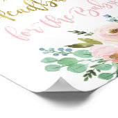 Blütenrosa und grüne Kopfsteinpflaster Poster (Ecke)