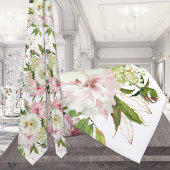 Blütenrosa und grüne, weiße Hochzeit Krawatte