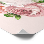 Blütenrosa Vintage Blütenbraun Geburtstag Willkomm Poster (Ecke)