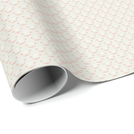 Blütenrosa Wappen Creme Wrapping Paper Geschenkpapier (Rolleneckpunkt)