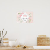 Blütenrosa, weiße Blumengrün und beobachten Poster (Küche)
