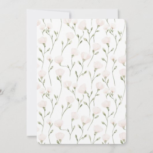 Blütenrosa Weiße Blüte Geburtstag Einladung (Rückseite)