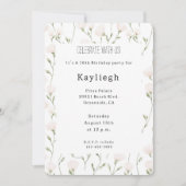 Blütenrosa Weiße Blüte Geburtstag Einladung (Vorderseite)