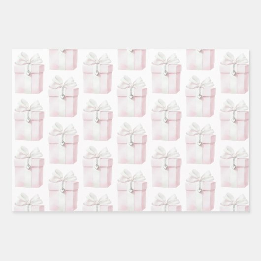 Blütenrosa Weiße Blüte Geburtstag Geschenkpapier Set (Vorderseite 3)