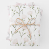Blütenrosa Weiße Blüte Geburtstag Geschenkpapier Set (Beispiel)