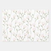 Blütenrosa Weiße Blüte Geburtstag Geschenkpapier Set (Vorderseite)