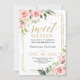 Blütenröschchen Eukalyptus gold Glitzer 16. Einladung