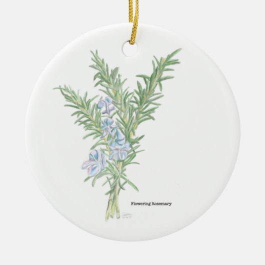 Blütenrosemary Keramik Ornament (Vorne)