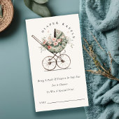 Blütenrost Windelwindeln Kinderdusche Begleitkarte